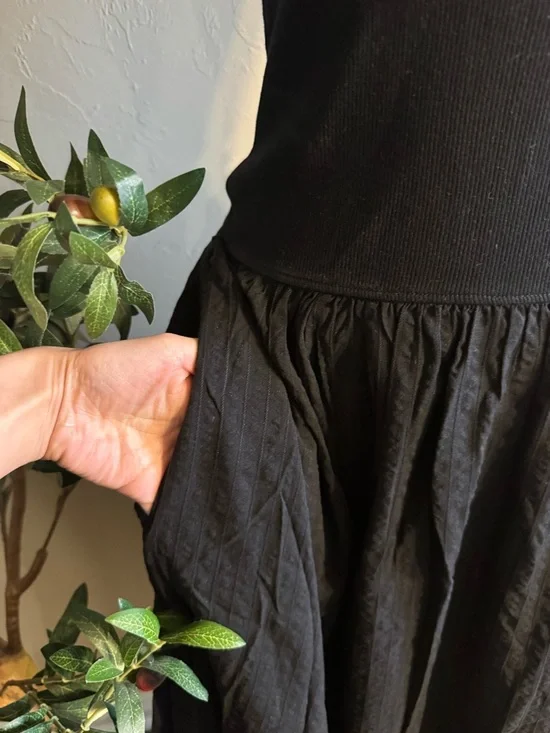 Aerie Black Midi Dress - Picture 6 of 9